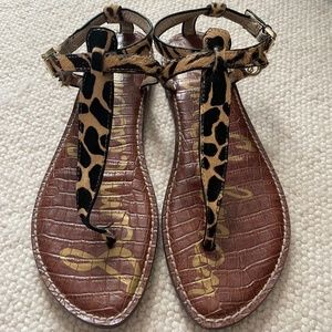 Sam Edelman Galia Leopard Print Fur Sandals